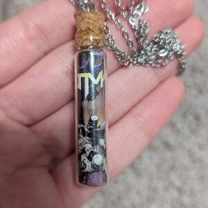 Handmade Batmad Comic Bottle Charm Necklace